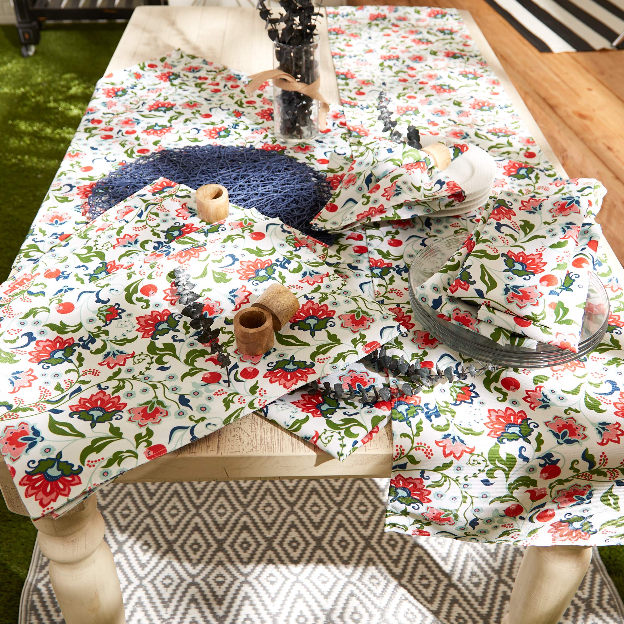 DII Outdoor Tabletop Collection, Garden Floral, Tablecloth, 60 Round